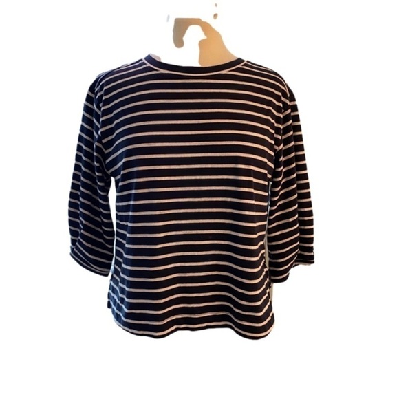New Maeve by Anthropologie Navy Blue & White Striped Top Size XS - Picture 1 of 4